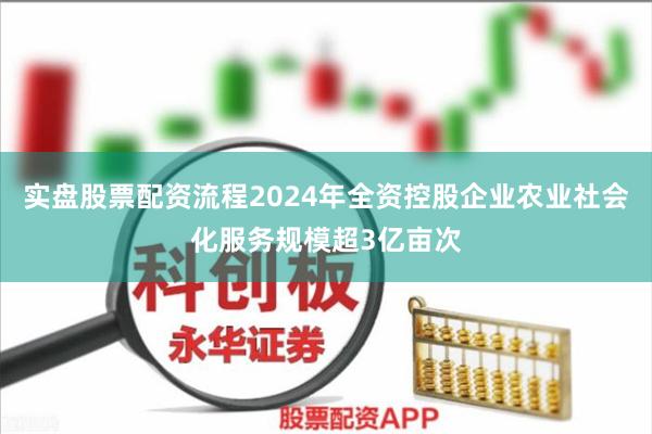 实盘股票配资流程2024年全资控股企业农业社会化服务规模超3